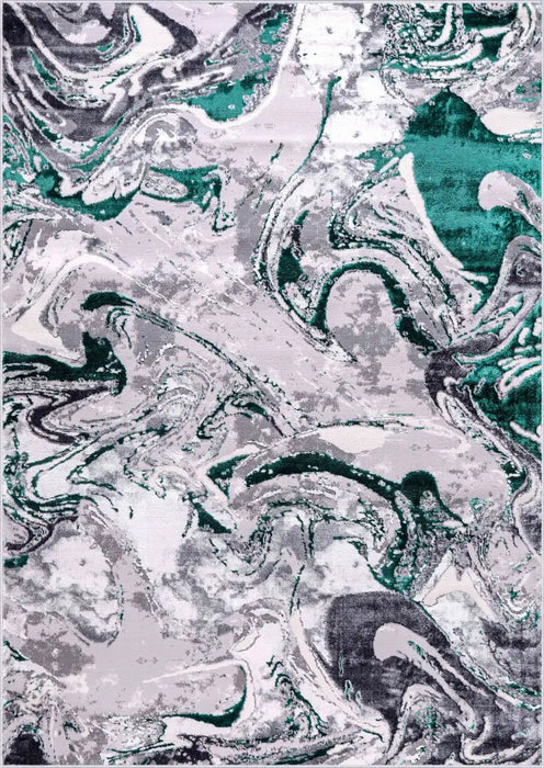 Serdim Rugs emperor 315 solarius aqua Green, Grey Living Room Geometric Rug.