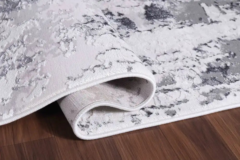 Serdim Rugs emperor 320 stryra silver Grey Living Room Geometric Rug.