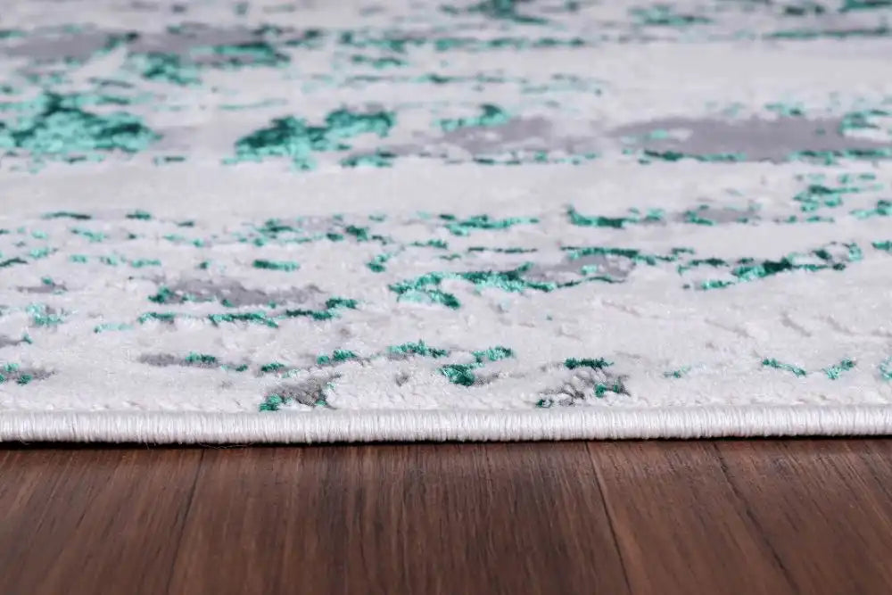 Serdim Rugs emperor 320 styra aqua Green, Grey Living Room Geometric Rug.