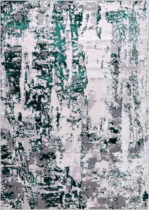 Serdim Rugs emperor 320 styra aqua Green, Grey Living Room Geometric Rug.