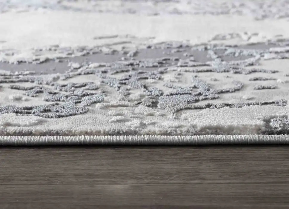 Serdim Rugs emperor 325 picasso silver Grey Living Room Geometric Rug.