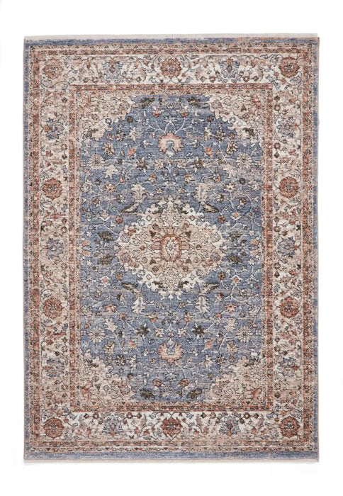 Think Rugs vintage think 35013 blue terracotta Blue, Orange Living Room  Rug.