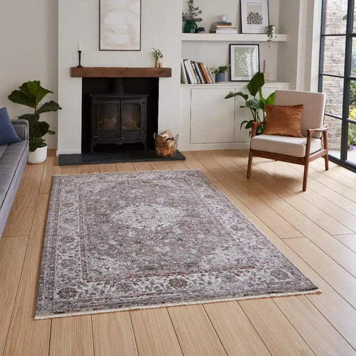 Think Rugs vintage think 35013 grey Grey Living Room  Rug.