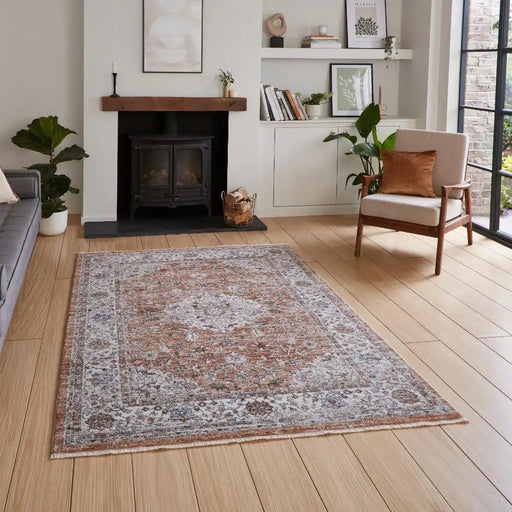 Think Rugs vintage think 35013 terracotta Orange Living Room  Rug.