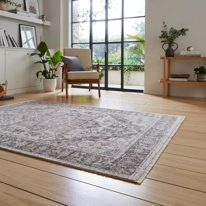 Think Rugs vintage think 35018 grey Grey Living Room  Rug.