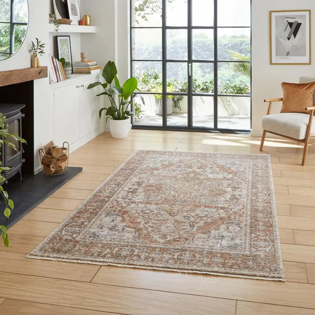 Think Rugs vintage think 35018 terracotta Orange Living Room  Rug.