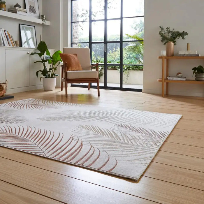 Think Rugs creation 50051 bieige mutli Beige, Multicoloured Living Room Floral Rug.