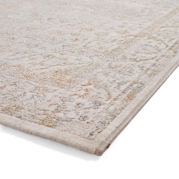 Think Rugs creation 50112 beige multi Beige, Multicoloured Living Room Floral Rug.