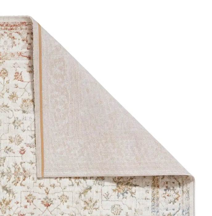 Think Rugs creation 50112 beige multi Beige, Multicoloured Living Room Floral Rug.