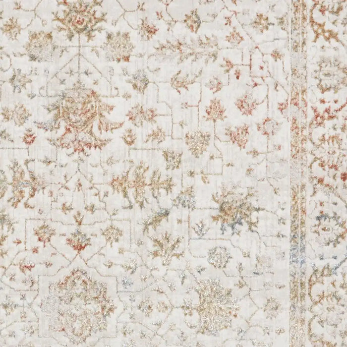 Think Rugs creation 50112 beige multi Beige, Multicoloured Living Room Floral Rug.