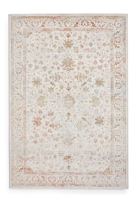 Think Rugs creation 50112 beige multi Beige, Multicoloured Living Room Floral Rug.