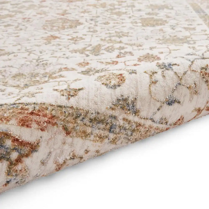 Think Rugs creation 50112 beige multi Beige, Multicoloured Living Room Floral Rug.