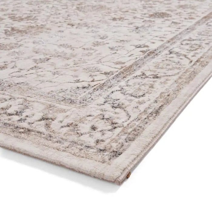 Think Rugs creation 50112 beige silver Grey, Beige Living Room Floral Rug.