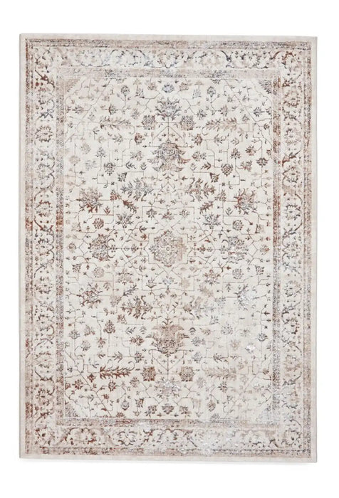 Think Rugs creation 50112 beige silver Grey, Beige Living Room Floral Rug.