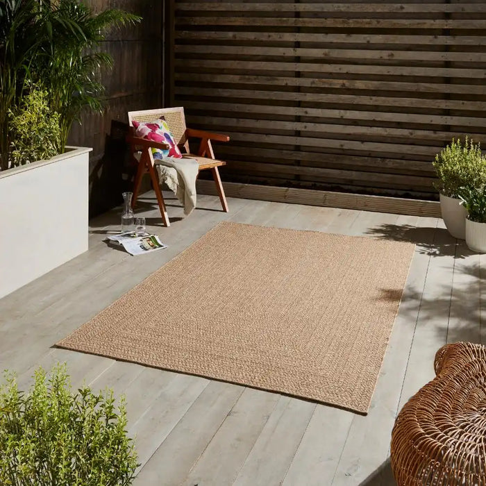 Think Rugs nomad indoor outdoor 5014 brown Brown, Beige Living Room  Rug.