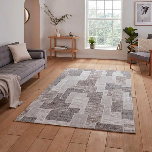 Think Rugs creation 50178 brown beige Brown, Beige Living Room Floral Rug.