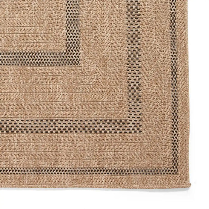 Think Rugs nomad indoor outdoor 5021 black brown Brown, Black Living Room  Rug.