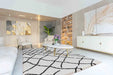 Serdim Rugs marrakesh 535 abstract stone Black, Ivory, Cream Living Room Geometric Rug.