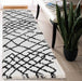Serdim Rugs marrakesh 535 abstract stone Black, Ivory, Cream Living Room Geometric Rug.