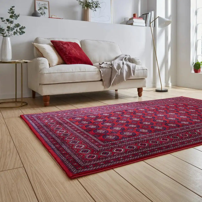 Think Rugs dubai 62098 red Red Living Room  Rug.