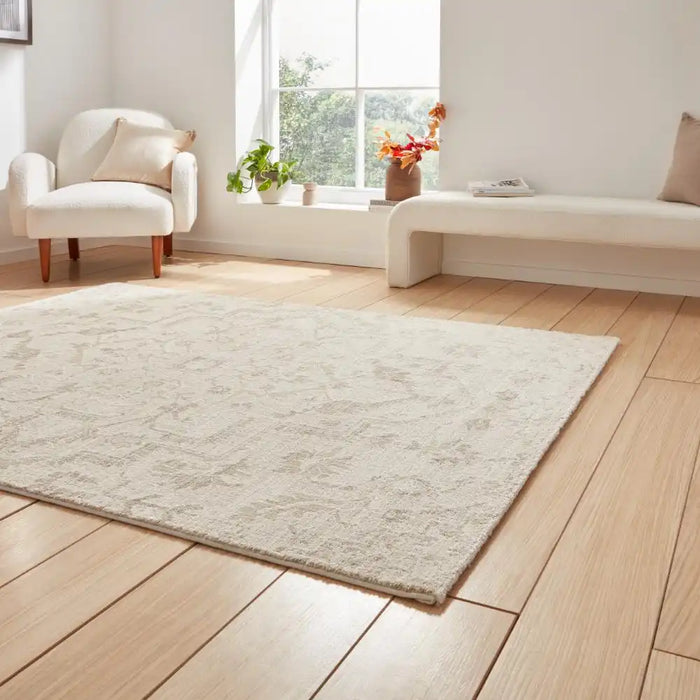 Think Rugs geneva think 64615 cream Cream Living Room Geometric Rug.