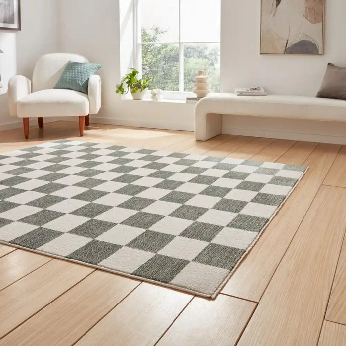 Think Rugs baltimore 66618 green Green, Ivory Living Room Geometric Rug.
