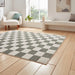 Think Rugs baltimore 66618 green Green, Ivory Living Room Geometric Rug.