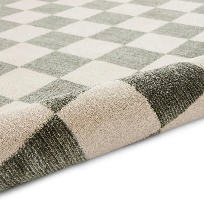 Think Rugs baltimore 66618 green Green, Ivory Living Room Geometric Rug.