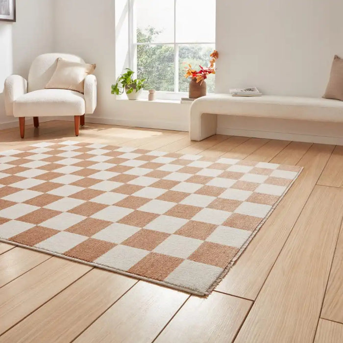 Think Rugs baltimore 66618 walnut Orange Living Room Geometric Rug.