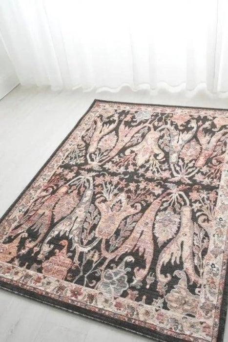 Prestige alia 697gl anthracite cream Black Living Room  Rug.