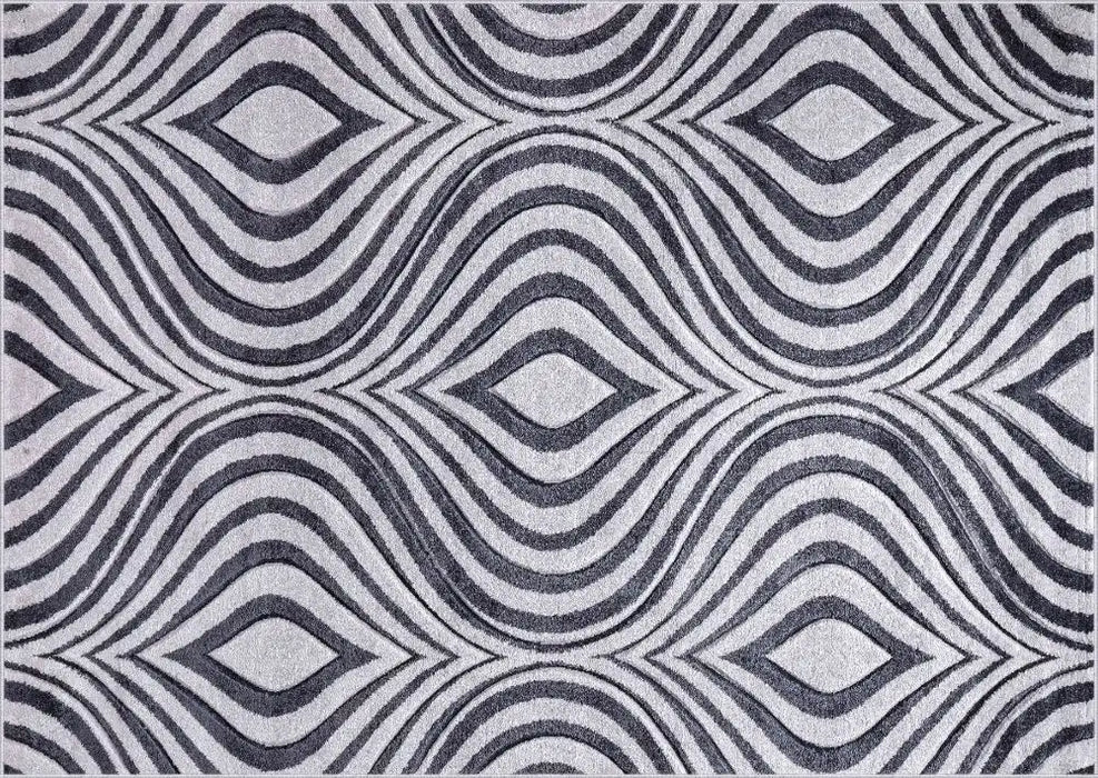 Serdim Rugs valencia 760 d grey Grey Living Room Geometric Rug.