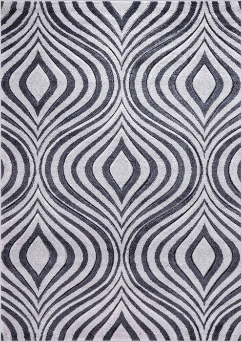 Serdim Rugs valencia 760 d grey Grey Living Room Geometric Rug.
