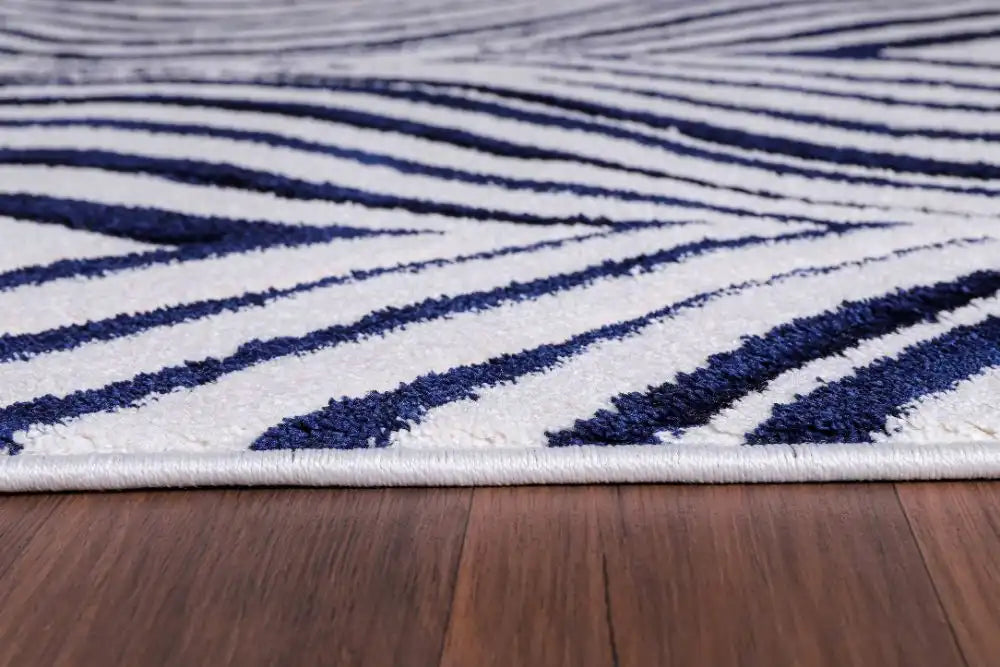 Serdim Rugs valencia 760 navy Blue, Navy Living Room Geometric Rug.
