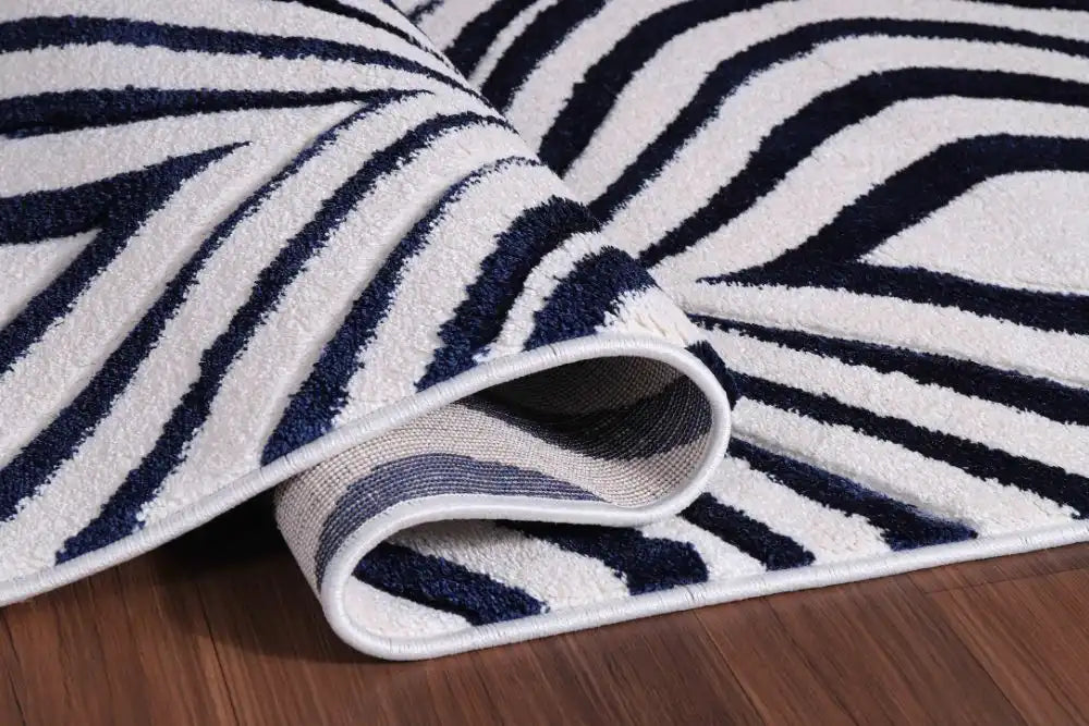 Serdim Rugs valencia 760 navy Blue, Navy Living Room Geometric Rug.