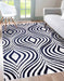 Serdim Rugs valencia 760 navy Blue, Navy Living Room Geometric Rug.
