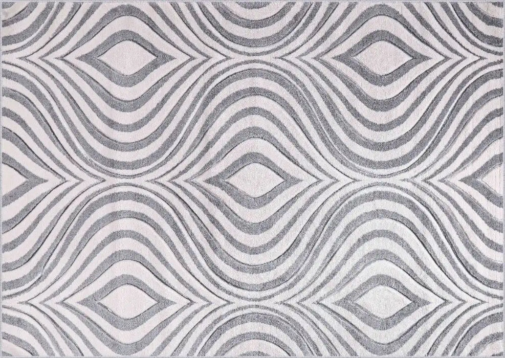 Serdim Rugs valencia 760 silver Grey Living Room Geometric Rug.
