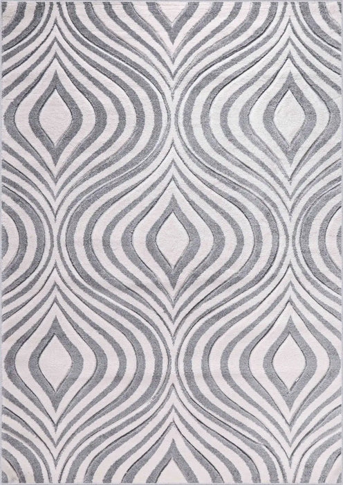 Serdim Rugs valencia 760 silver Grey Living Room Geometric Rug.