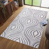 Serdim Rugs valencia 760 silver Grey Living Room Geometric Rug.