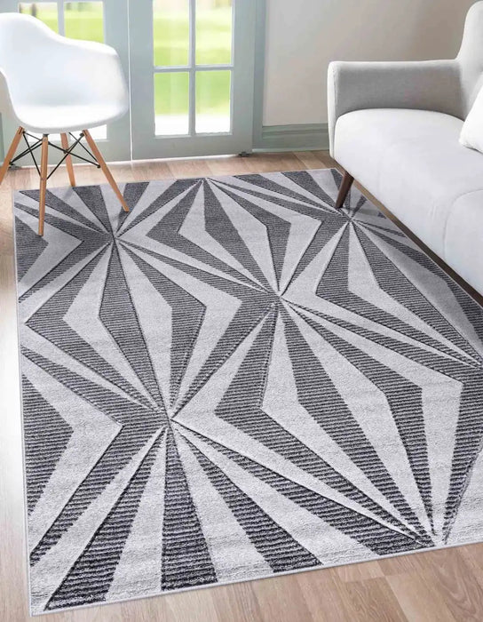 Serdim Rugs valencia 765 dark grey Grey Living Room Geometric Rug.