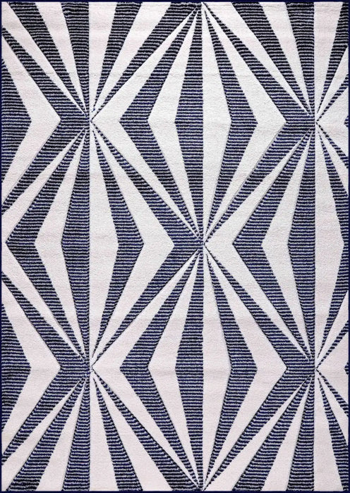 Serdim Rugs valencia 765 navy Blue, Navy Living Room Geometric Rug.