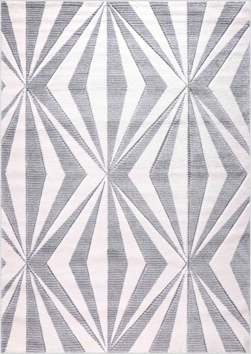 Serdim Rugs valencia 765 silver Grey Living Room Geometric Rug.
