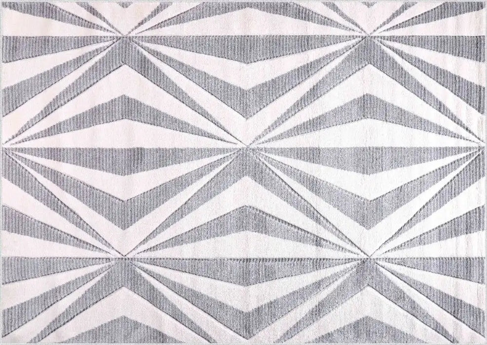 Serdim Rugs valencia 765 silver Grey Living Room Geometric Rug.
