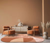 Asiatic matrix asiatic 78 oval earth Pink Living Room Wool Rug.