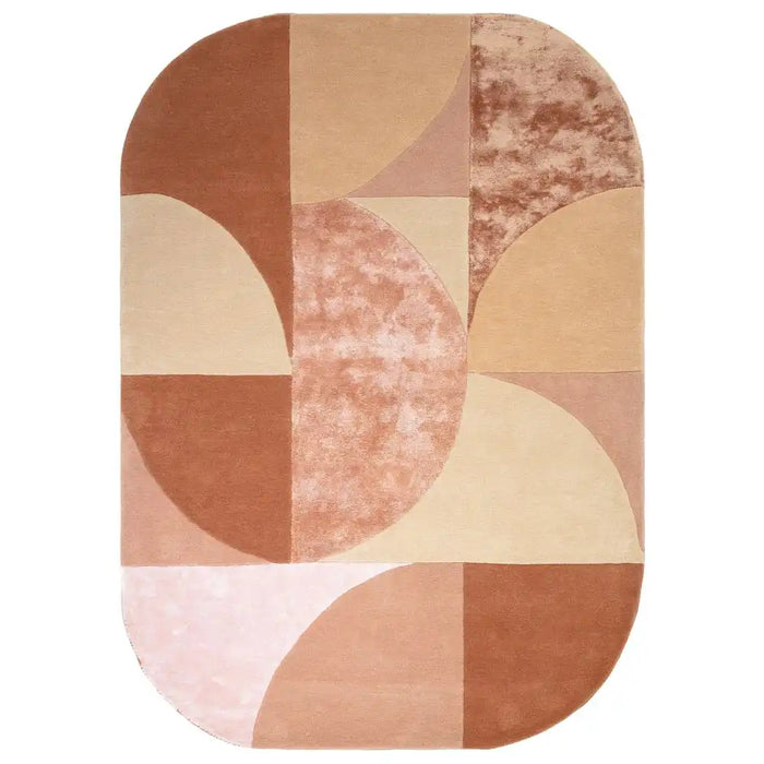 Asiatic matrix asiatic 78 oval earth Pink Living Room Wool Rug.