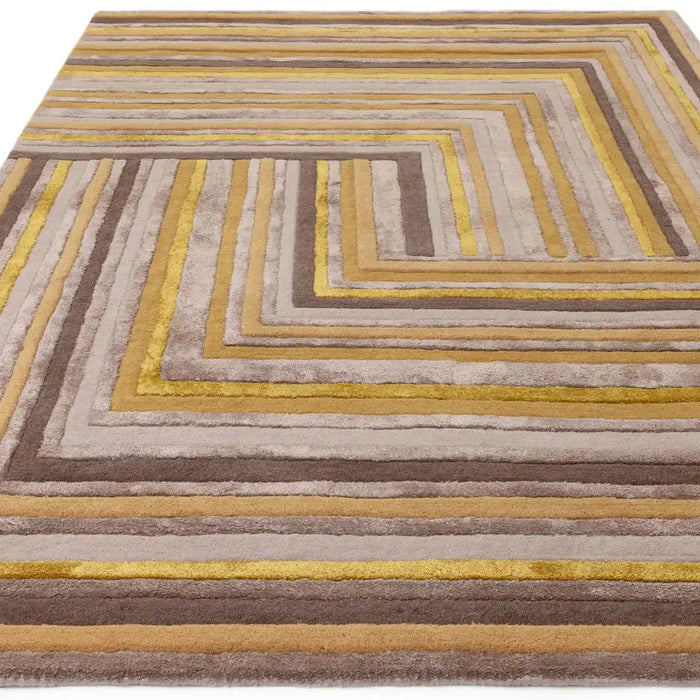 Asiatic matrix asiatic 79 network gold Yellow Living Room Wool Rug.