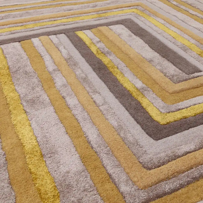 Asiatic matrix asiatic 79 network gold Yellow Living Room Wool Rug.