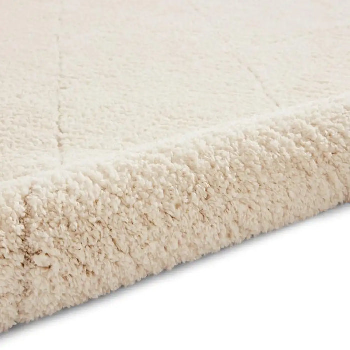 Think Rugs ideal shaggy 80260 cream Ivory Living Room Geometric Rug.