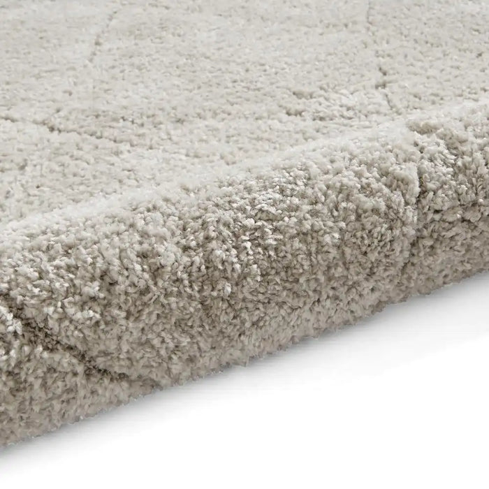 Think Rugs ideal shaggy 80260 silver Grey Living Room Geometric Rug.
