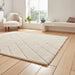Think Rugs ideal shaggy 80362 cream Ivory Living Room Geometric Rug.