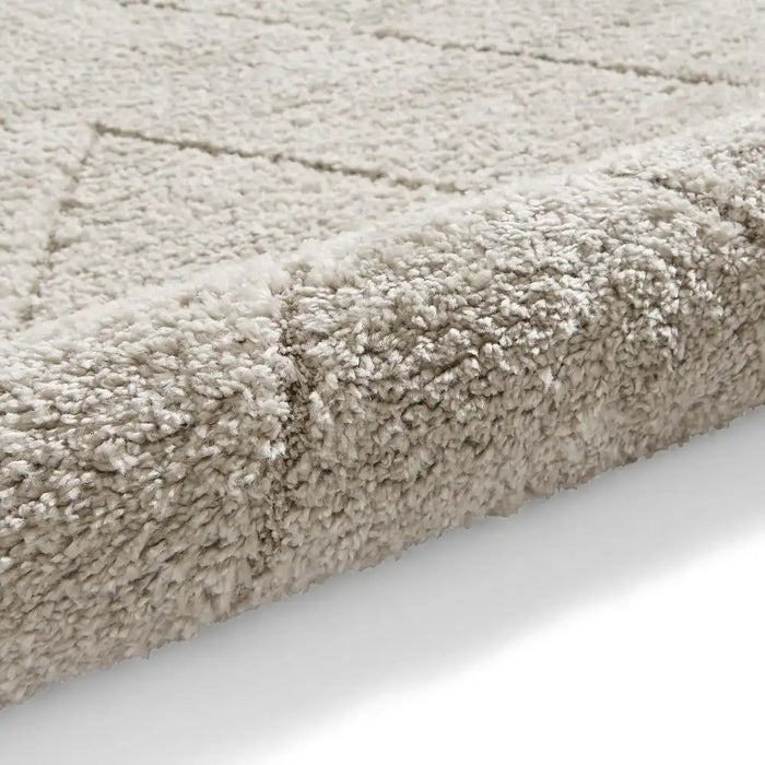 Think Rugs ideal shaggy 80362 silver Grey Living Room Geometric Rug.